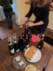 Prepping the wines